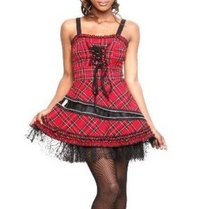 Hell Bunny Lenoir Tartan Plaid Zipper Tulle Dress